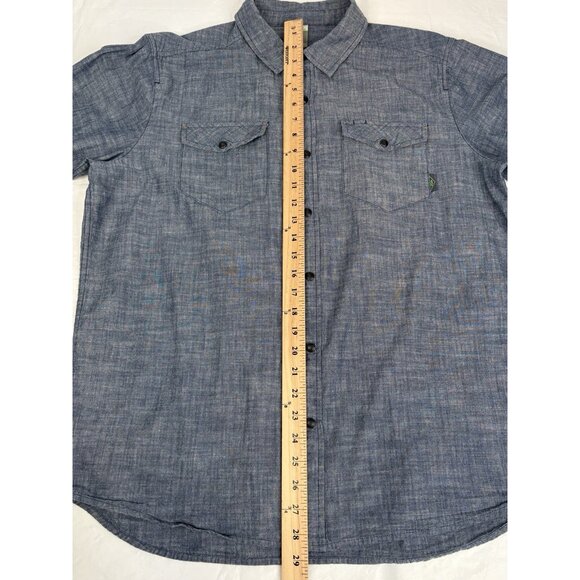Stio Men’s Large Ashton Chambray Snap Shirt Western Rodeo Outdoors Pockets - Picture 12 of 16